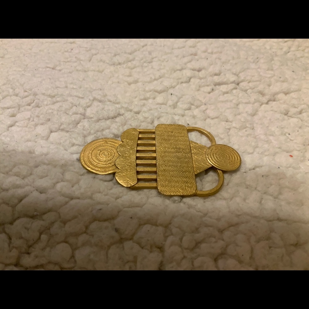 MAJORIE BAER gold tone pin.  2in by 3 1/2 in.